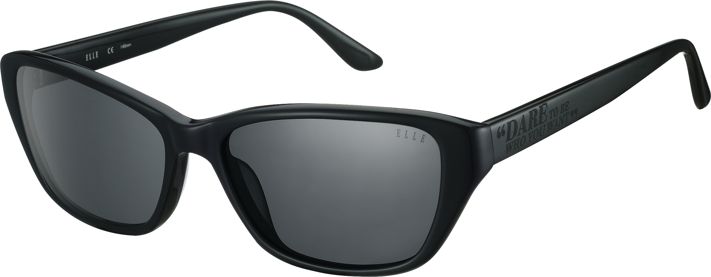ELLE Acetat-Sonnenbrille in Schwarz mit grauen Gläsern