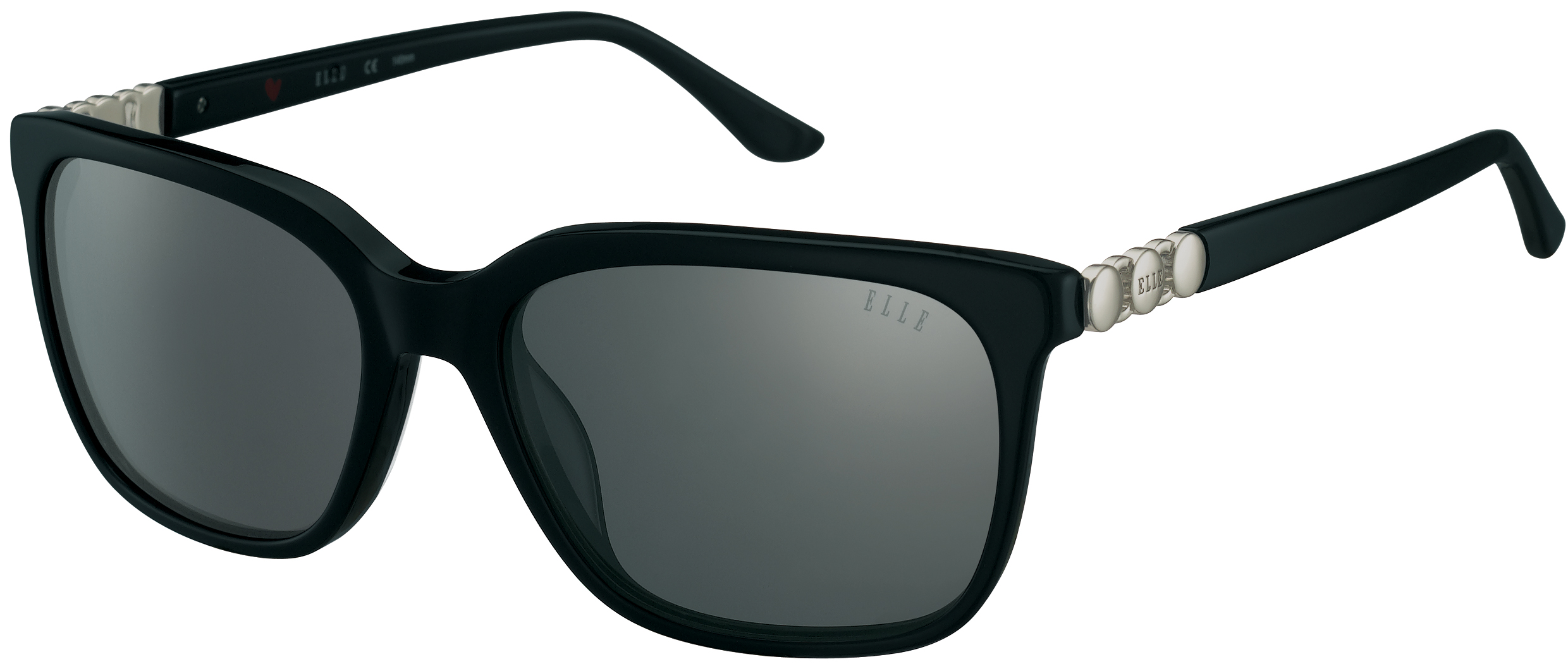 Sonnenbrille - EL14895 ELLE rechteckige Sonnenbrille in Schwarz mit grauen Gläsern