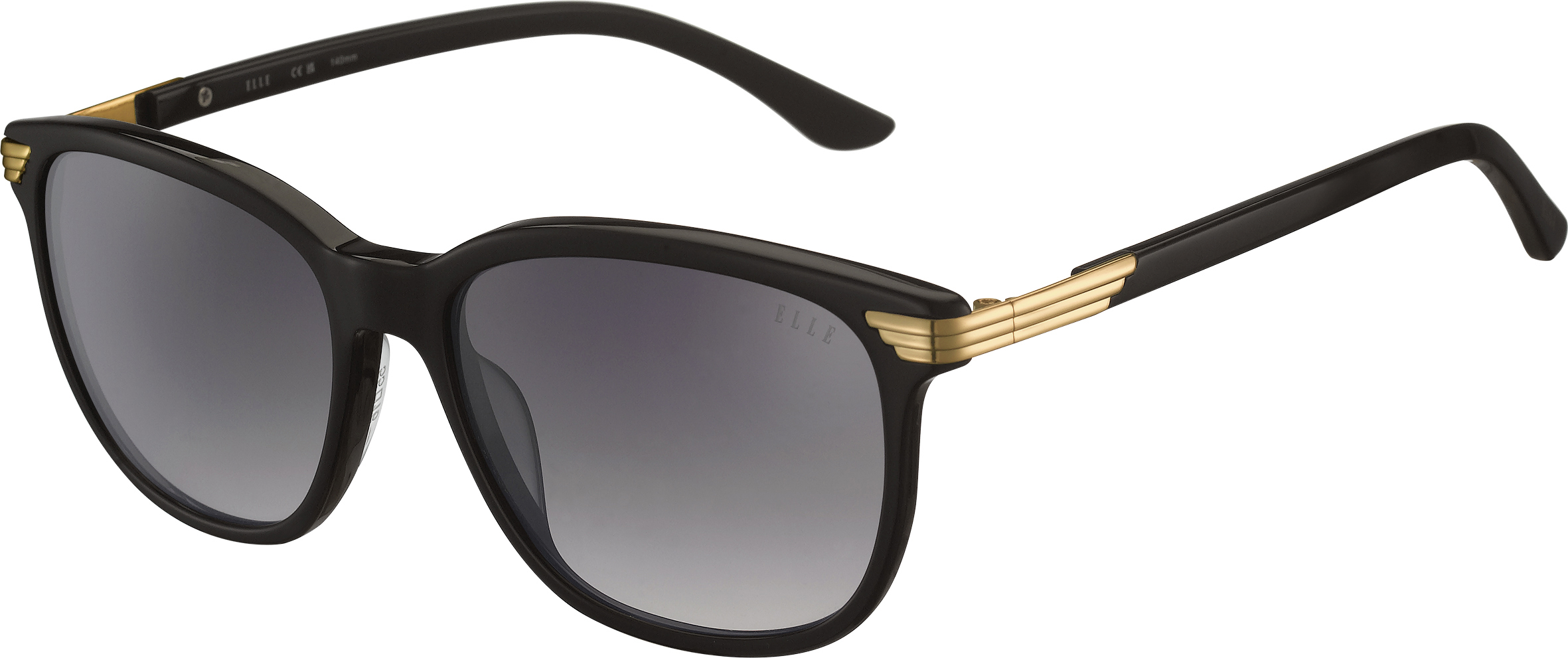 Sonnenbrille - EL14948 ELLE Sonnenbrille in Schwarz mit grau verlaufenden Gläsern und goldfarbenen Detail