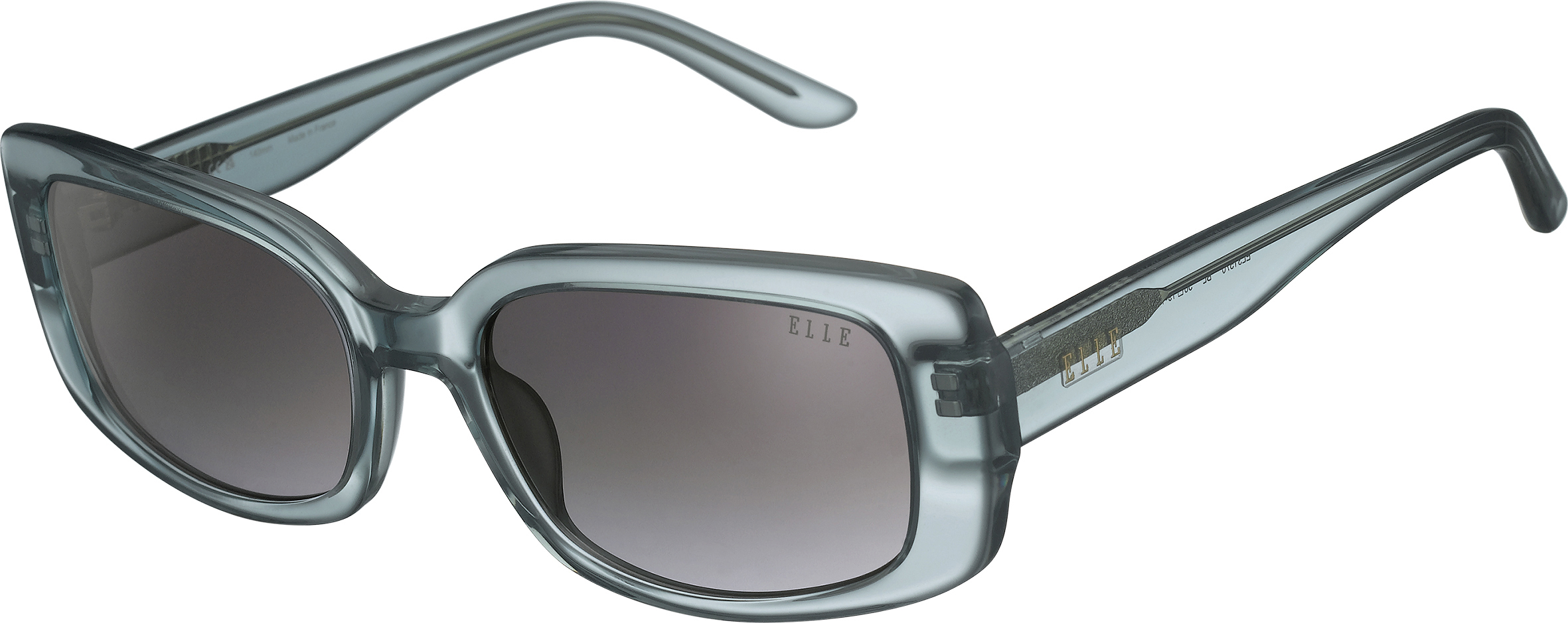 Sonnenbrille - Jacqueline - EL31570 ELLE Made in France sanft rechteckige Sonnenbrille in Hellblau mit grau verlaufenden Gläsern