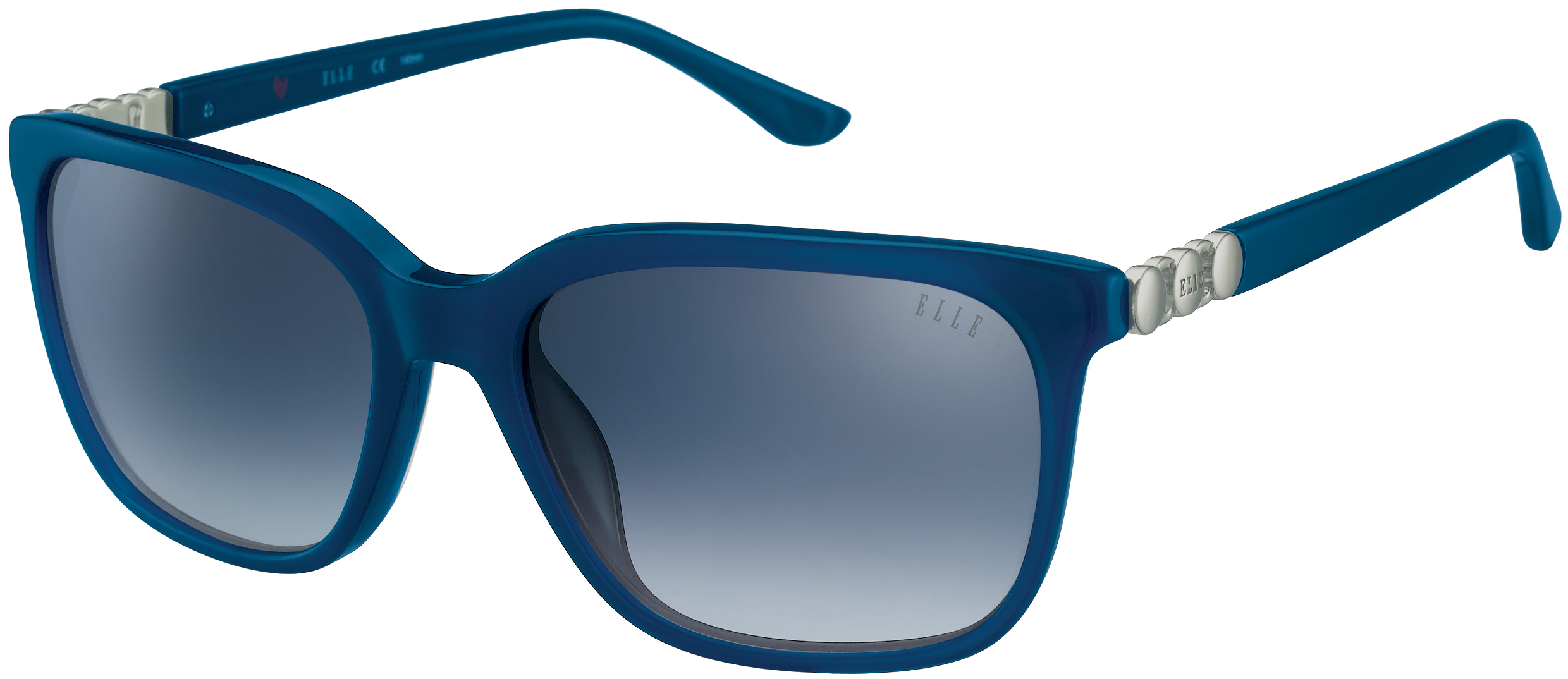 ELLE rechteckige Sonnenbrille in Blau mit blau verlaufenden Gläsern