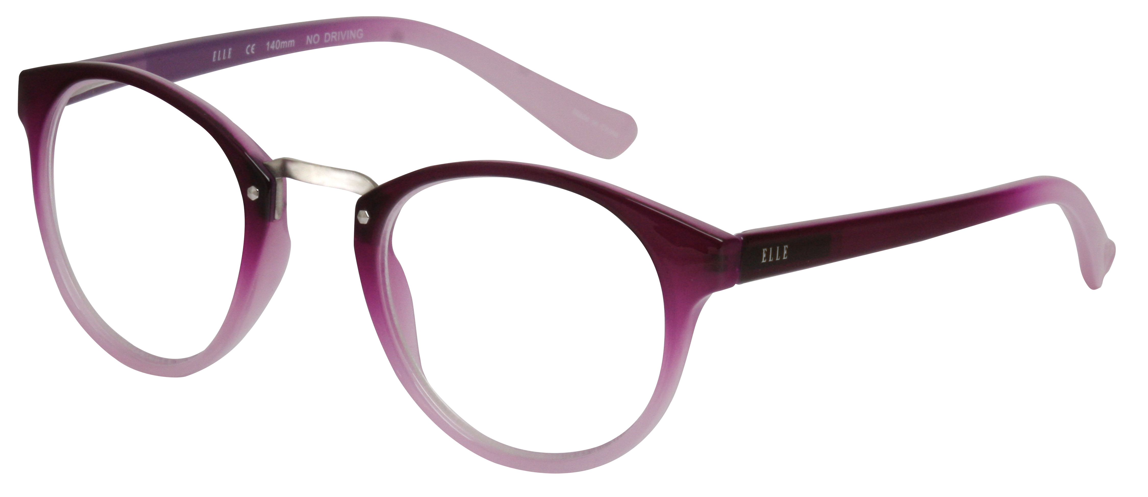 Fertiglesebrille - EL15930 Lila runde Lesebrille mit Farbverlauf aus Kunststoff mit Vollrand